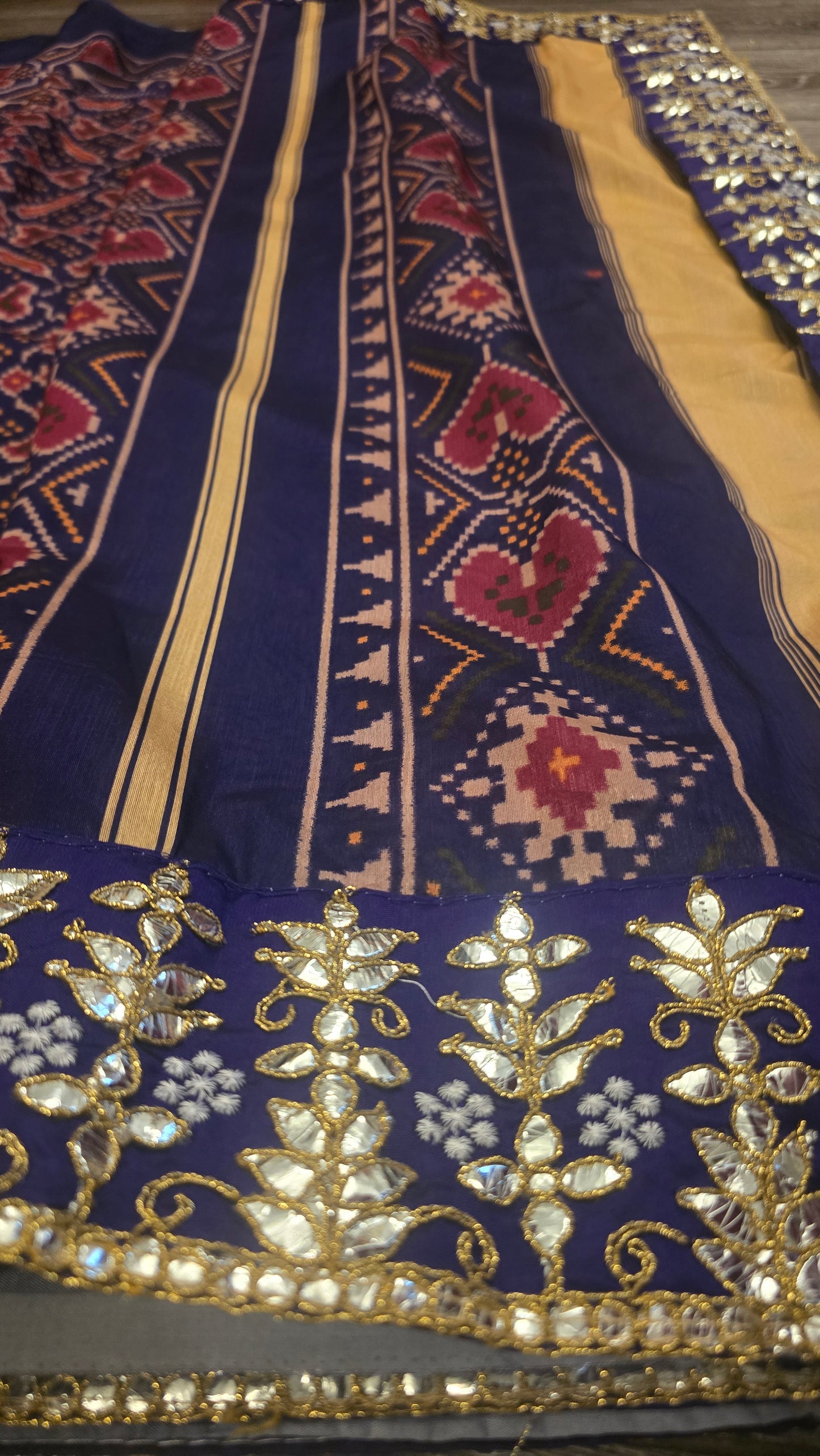 Purple patola saree with gota Pati work