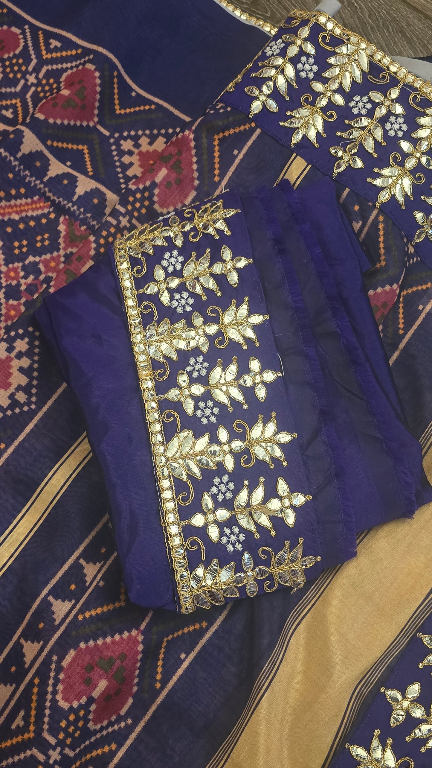 Purple patola saree with gota Pati work