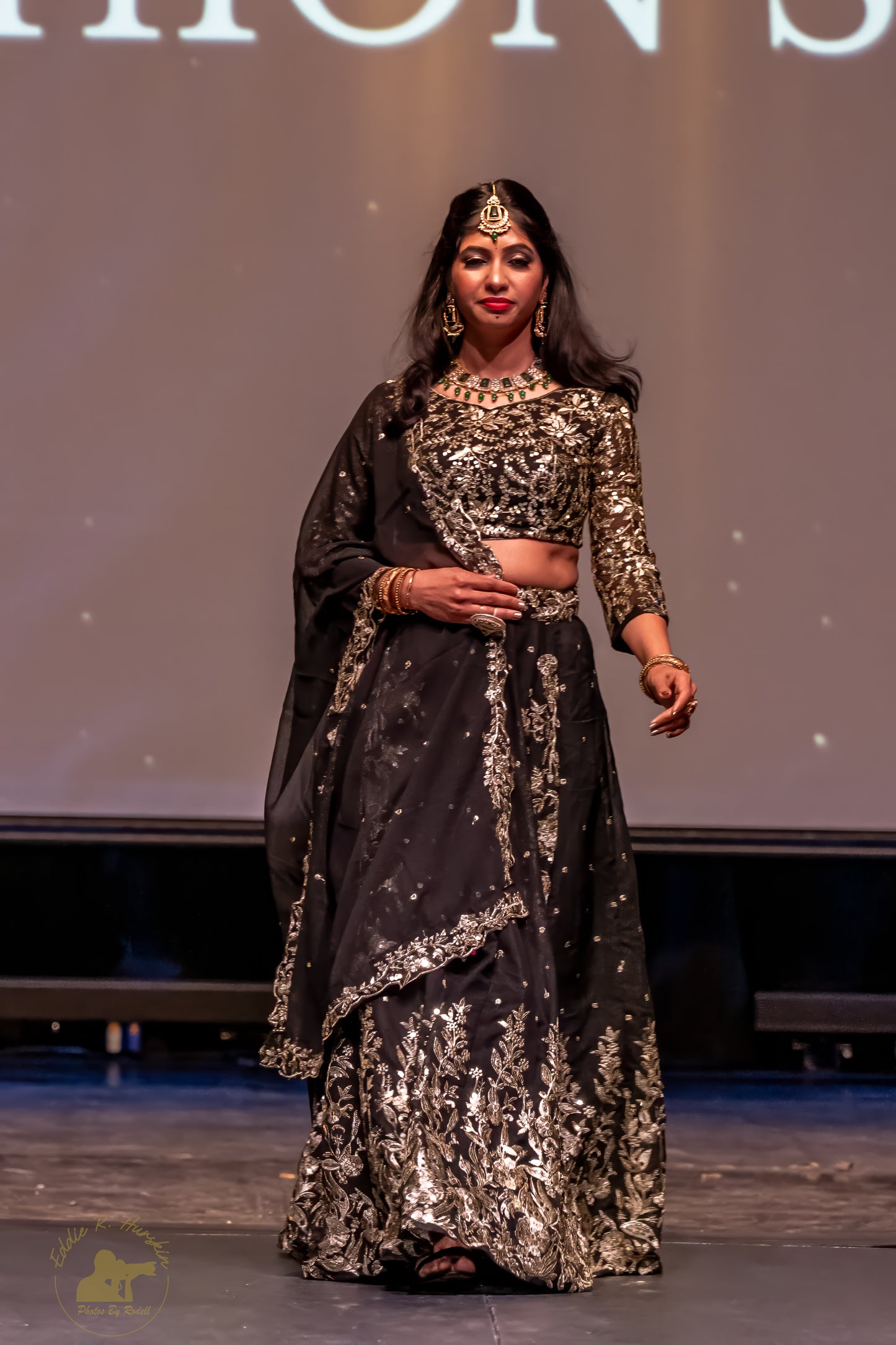 Black Lehenga with Designer Work