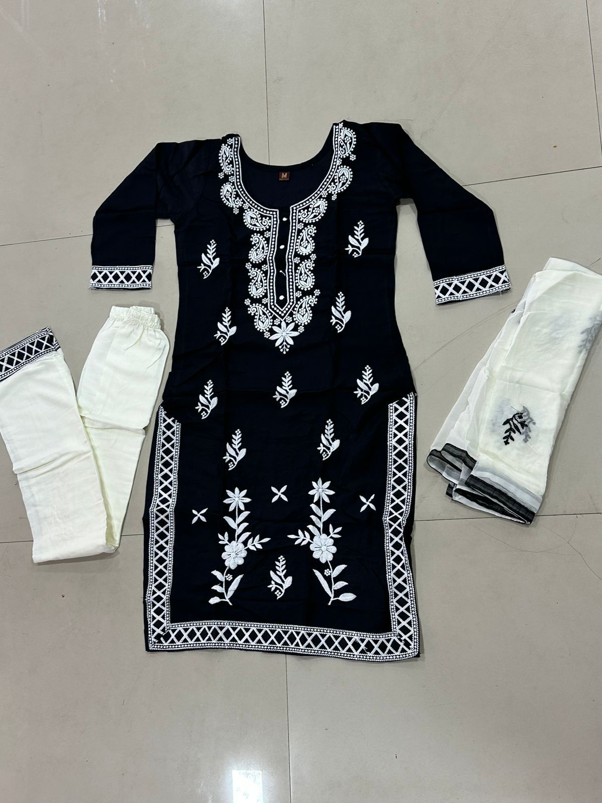 Cotton Emroidery Kurti with Pant & Duppata