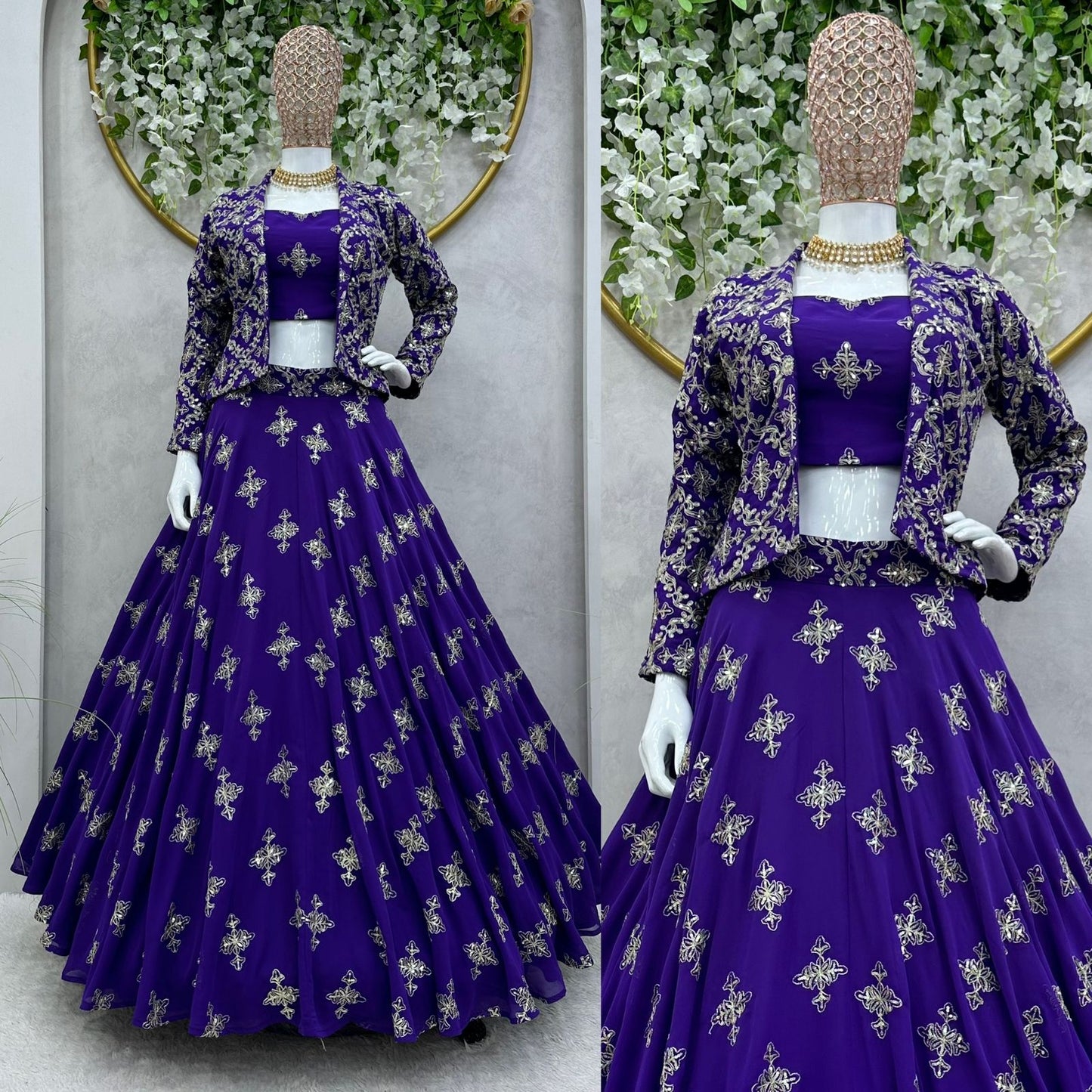 Purple Lehenga with Jacket / Koti