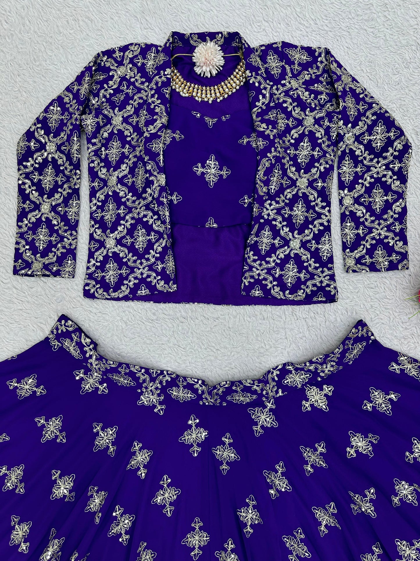 Purple Lehenga with Jacket / Koti