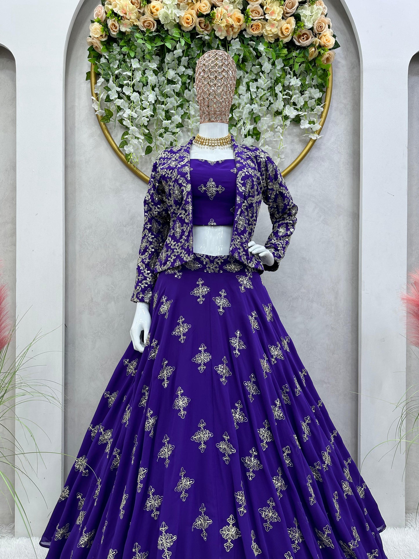 Purple Lehenga with Jacket / Koti