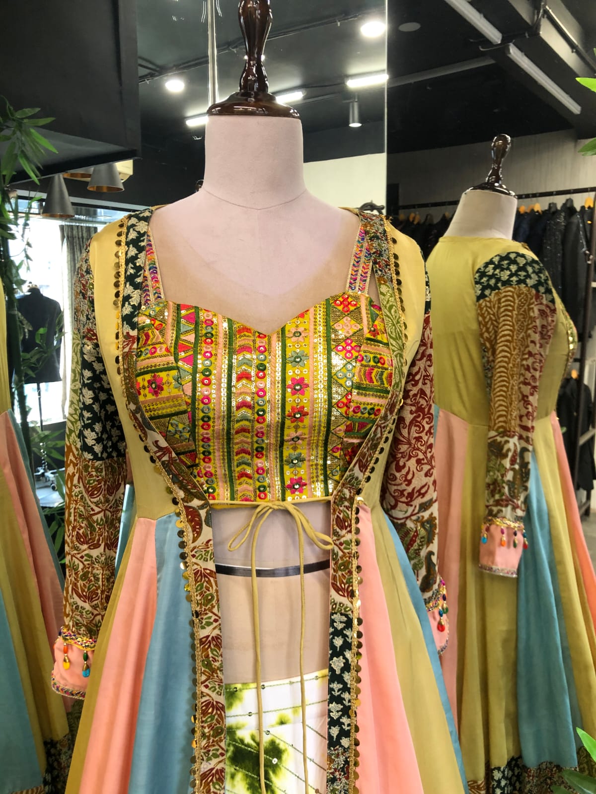 Traditional Indo Western Lehenga with Long Shrug