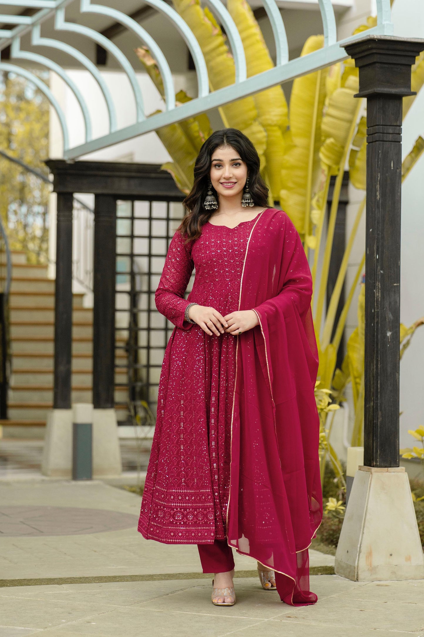 Maroon Anarkali Suit