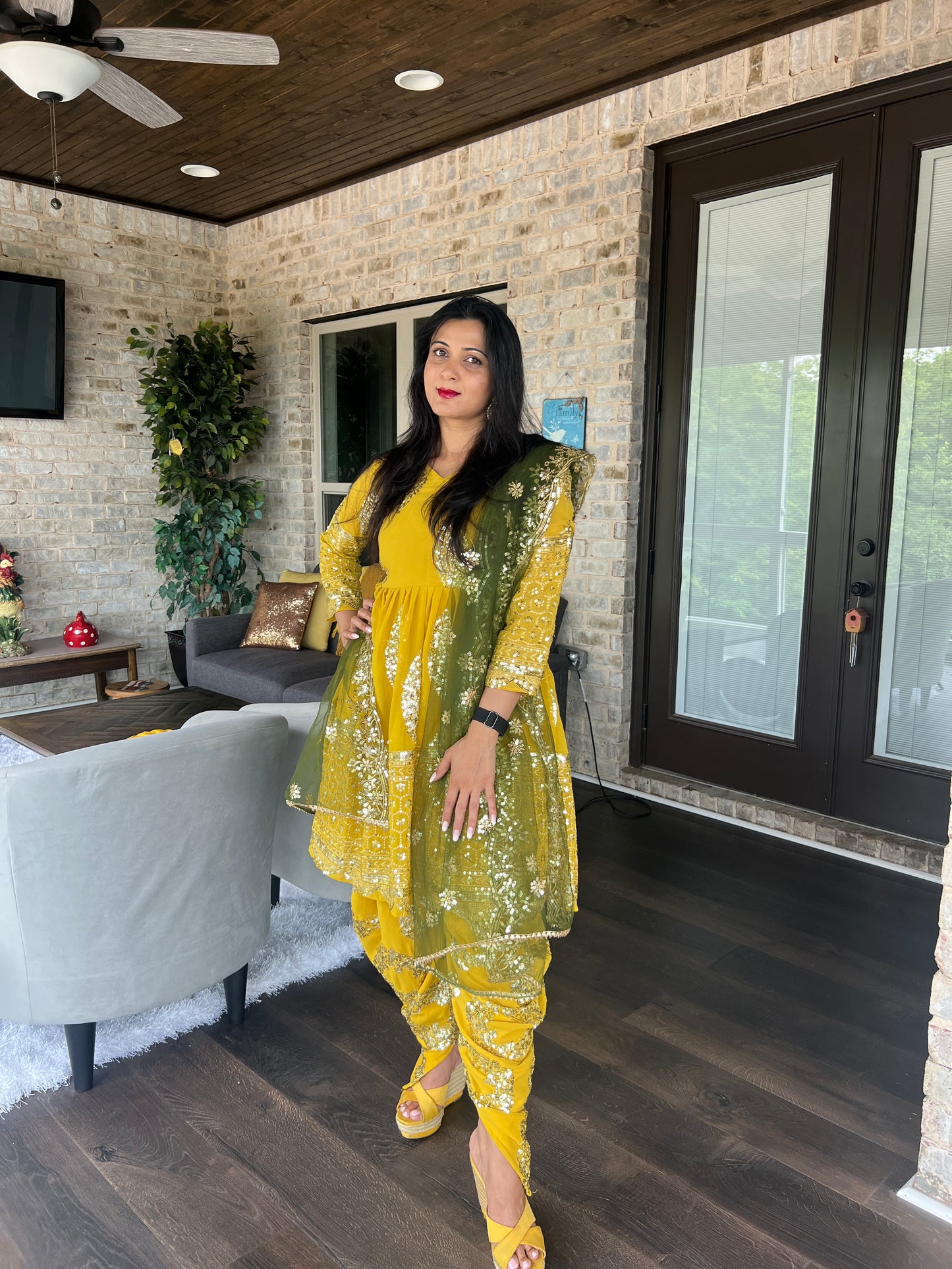 Yellow Dhoti Salwar Suit