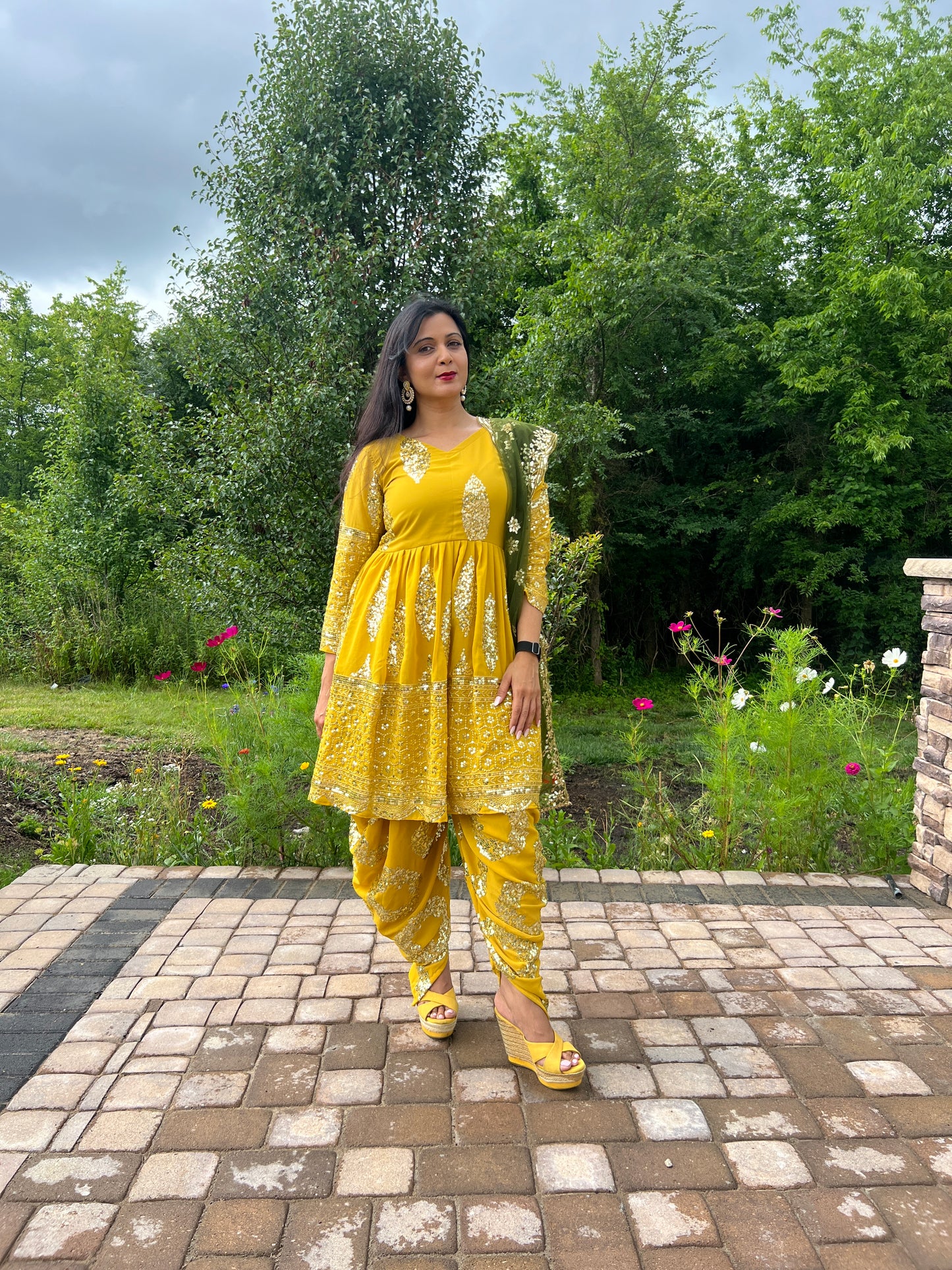 Yellow Dhoti Salwar Suit