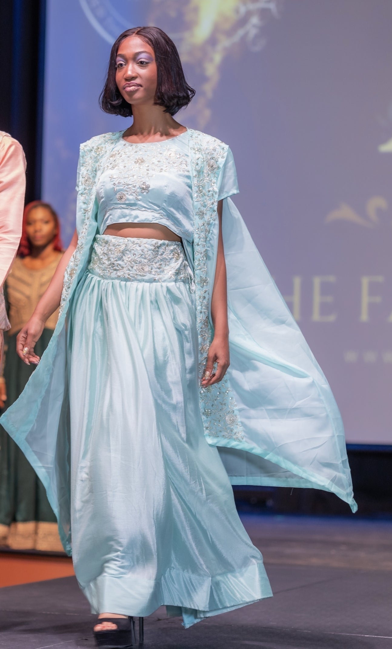 Chinon Blue Lehenga with Shrug