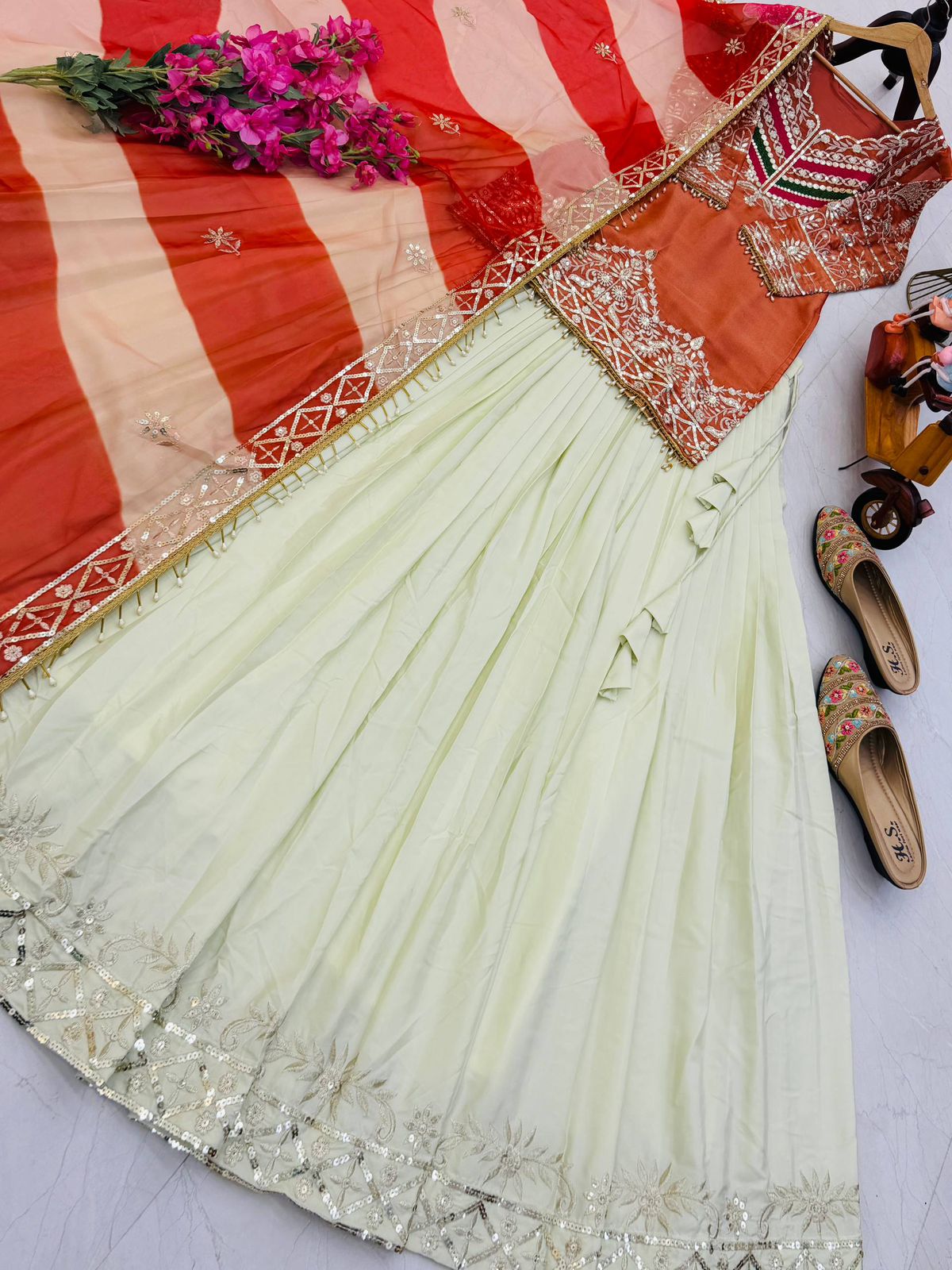 Fendy Silk Lehenga with Skirt