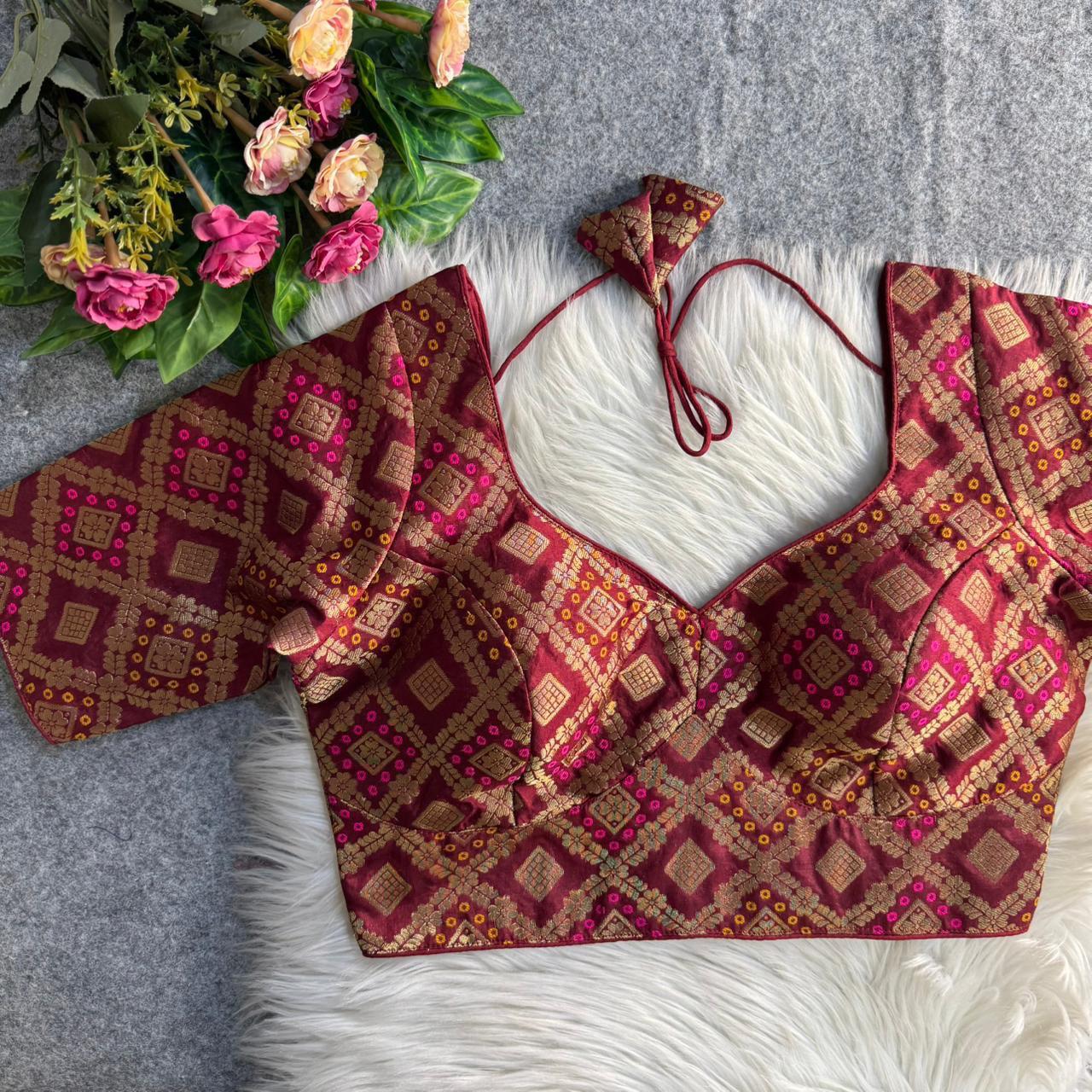 SABYASACHI-STYLE PATODA BANARASI BLOUSE