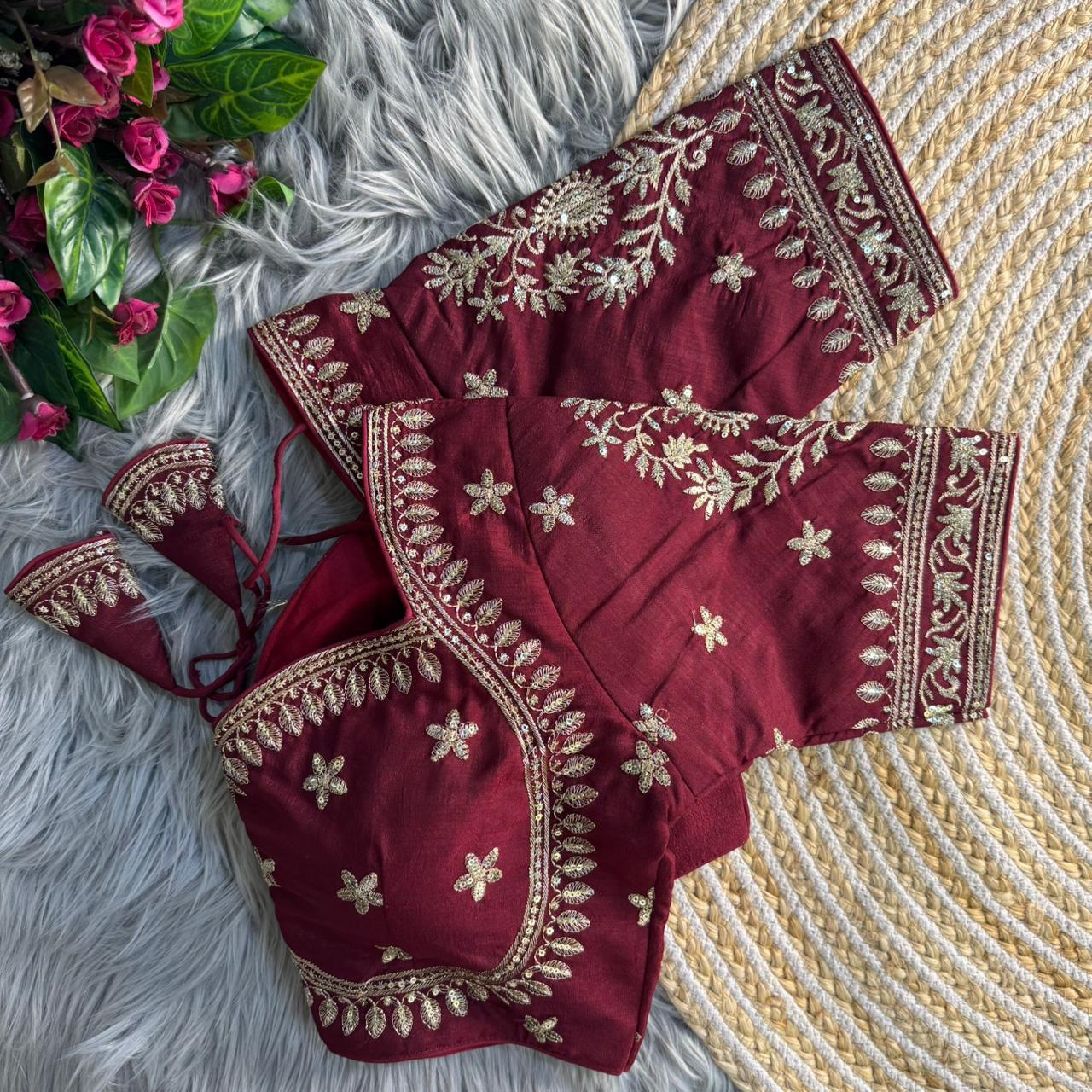 Vichitra silk Jari Work Blouse