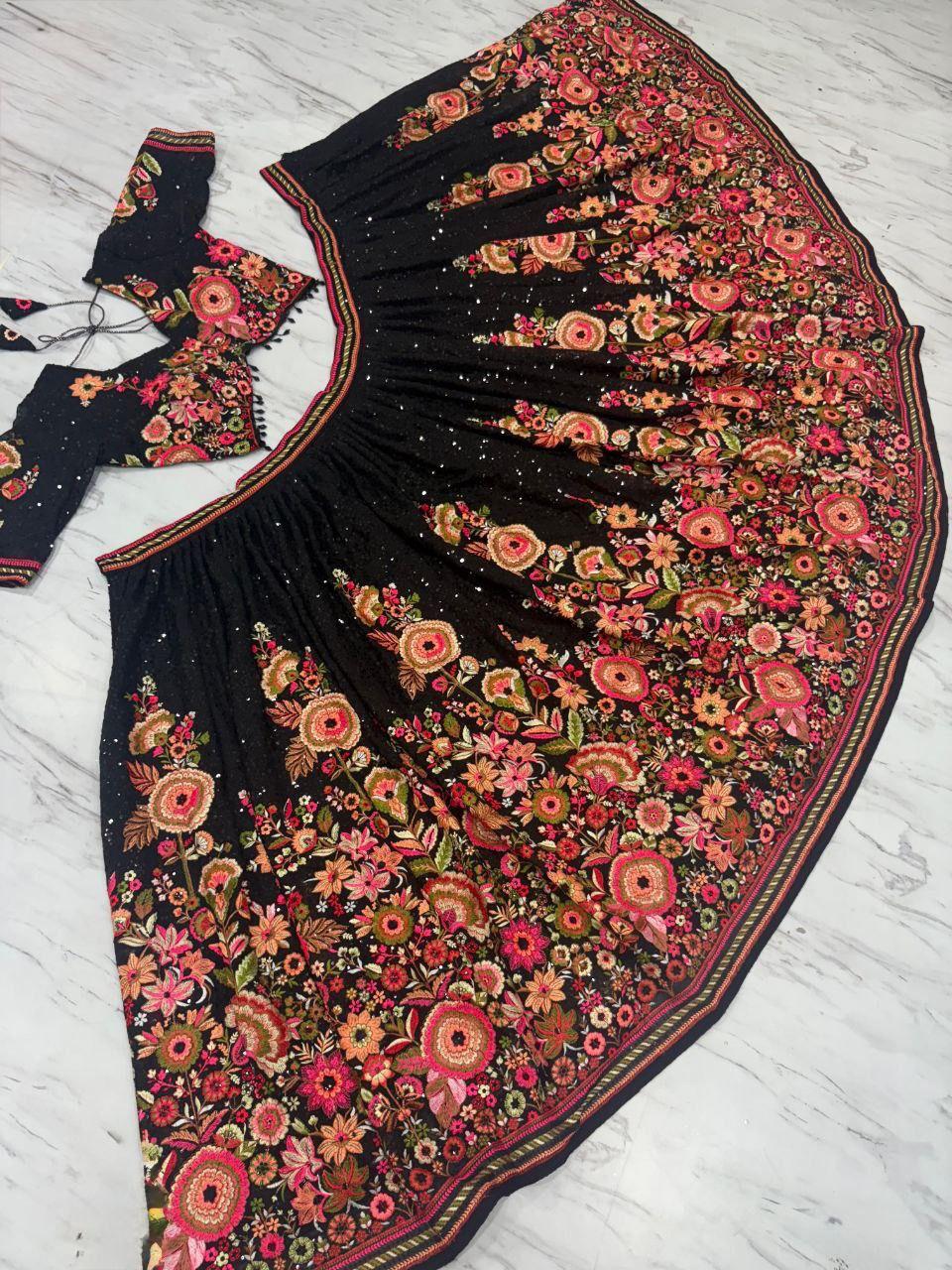 Latest Designer Faux Georgette Lehenga Collection