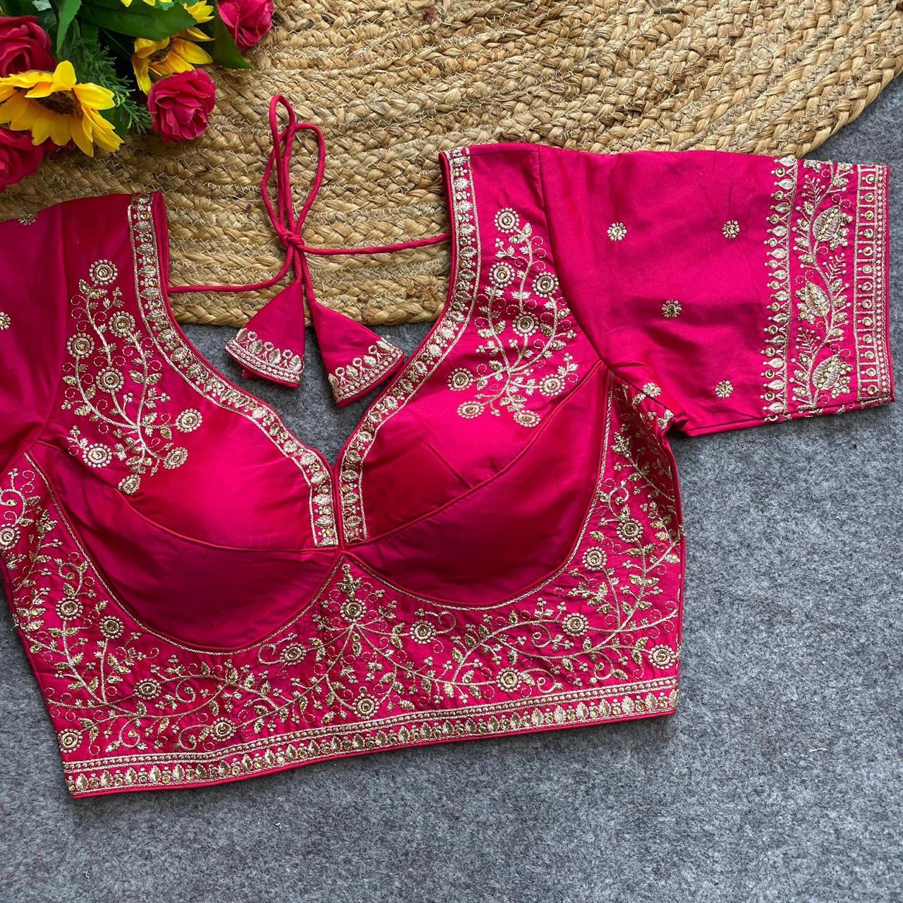 Heavy Silk elegant rose gold jari Blouse