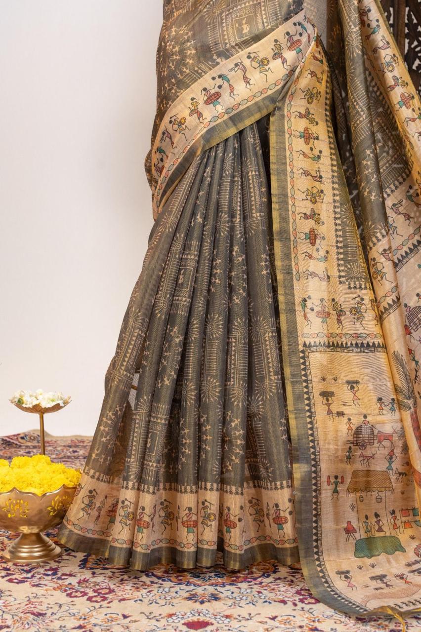 Pure Tissue Tussar Silk Saree