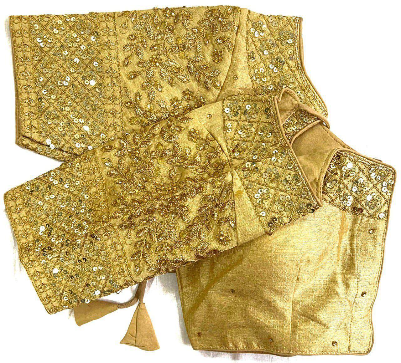 Soft Silk Blouse with rich sequin, thread, jari, and handwork detailing