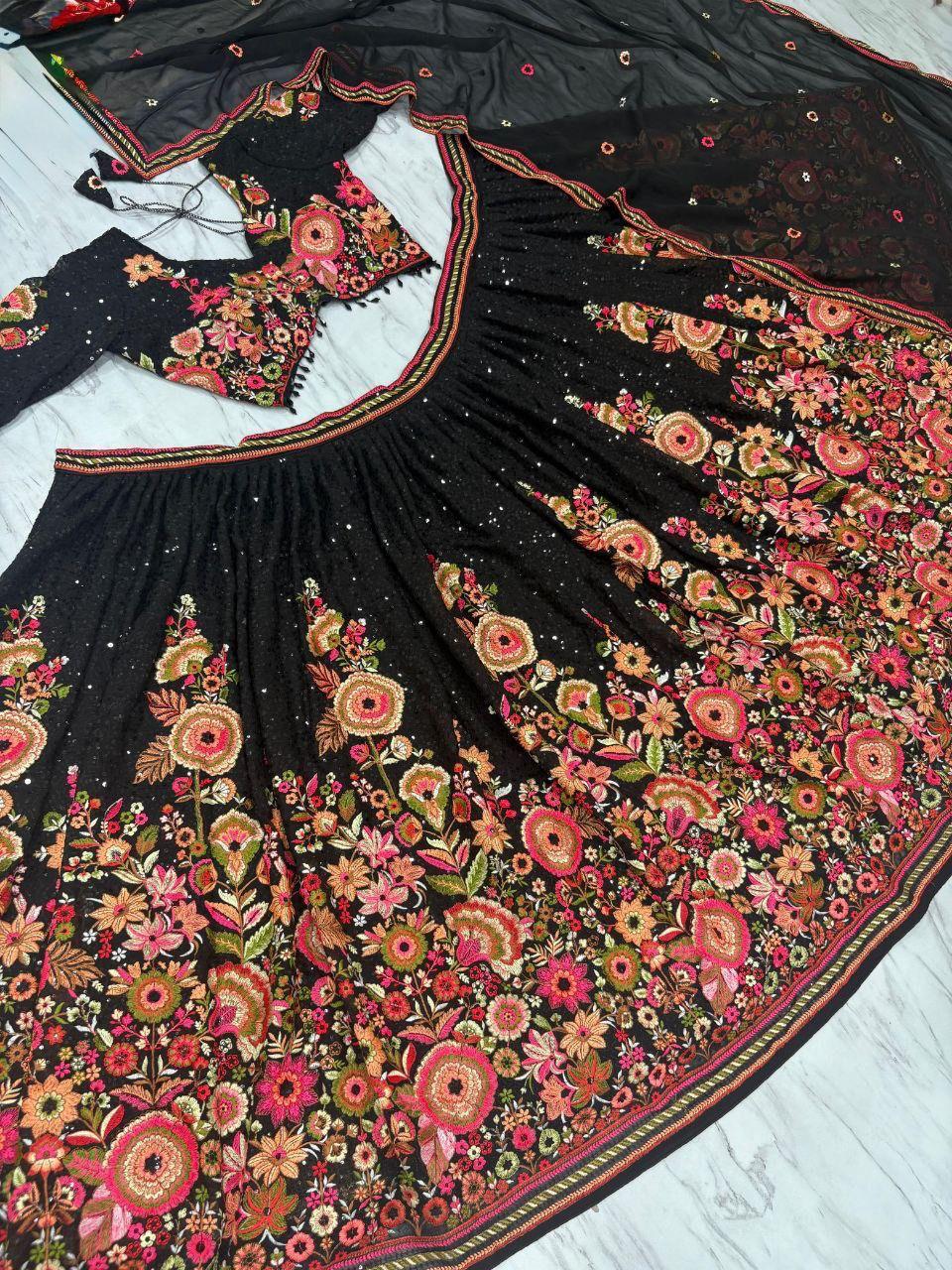 Latest Designer Faux Georgette Lehenga Collection