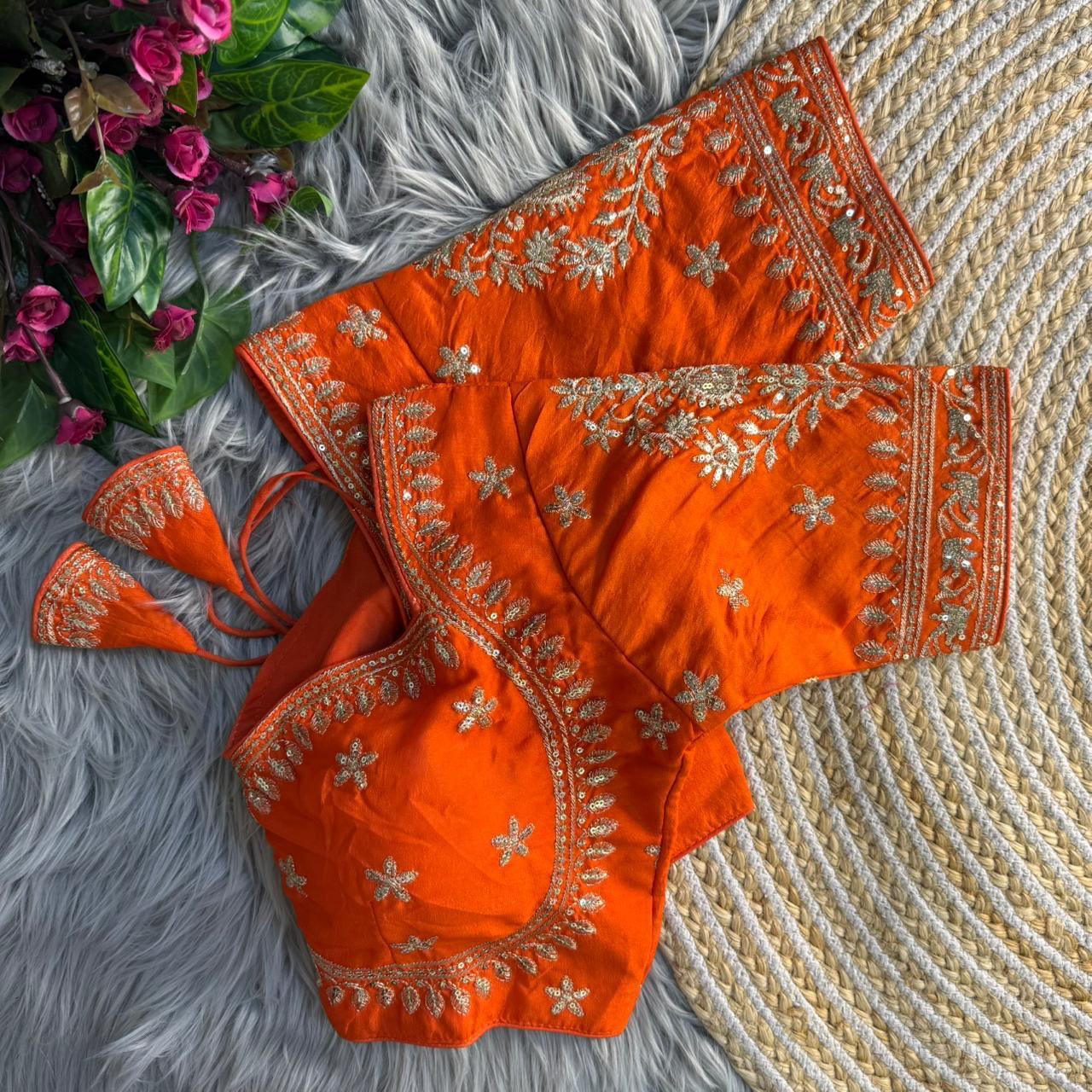 Vichitra silk Jari Work Blouse