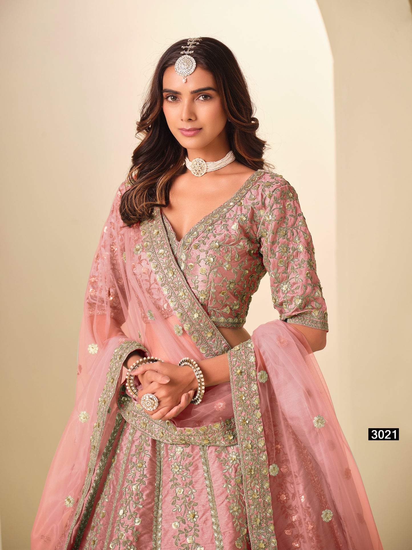 Art silk Lehenga with rich Embroidery work