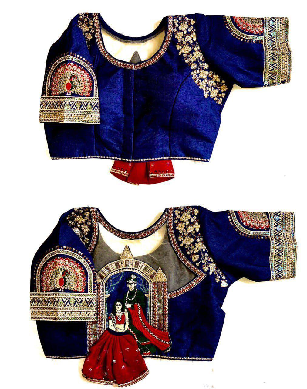 Shining Silk Embroidered Blouse