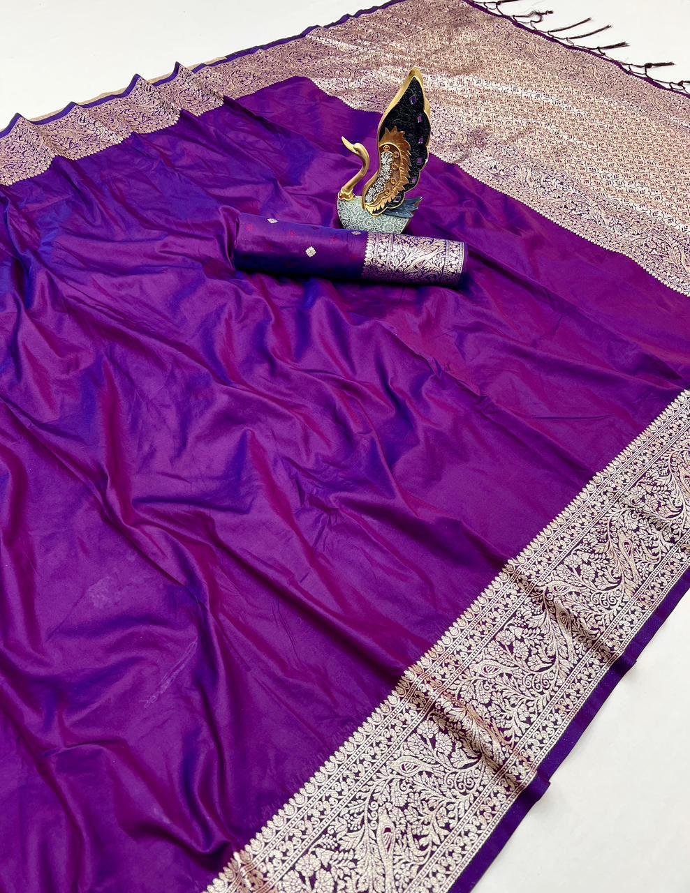 Soft Banarasi Silk Natural Zari Weaving Saree