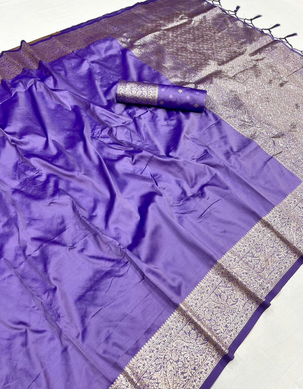 Soft Banarasi Silk Natural Zari Weaving Saree