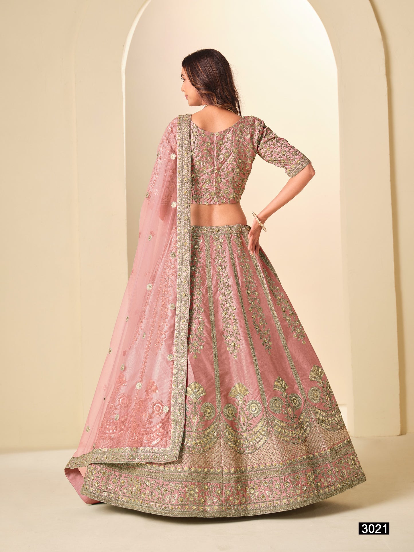 Art silk Lehenga with rich Embroidery work