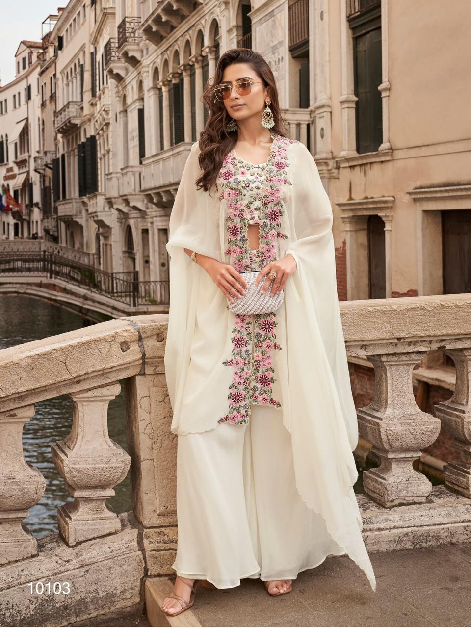 Chinon Indo-Western Set with Shrug Style Duppata
