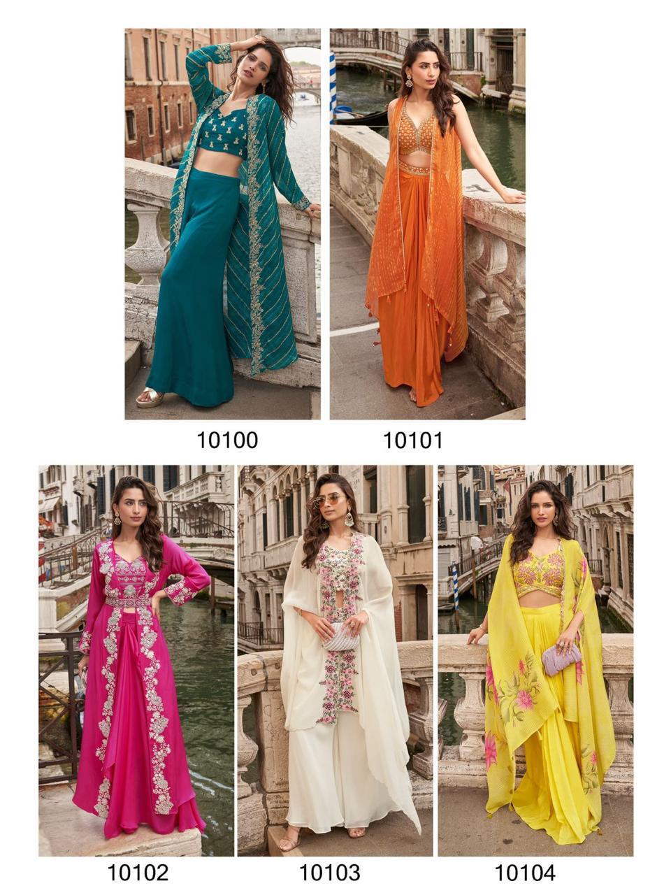 Chinon Indo-Western Set with Shrug Style Duppata
