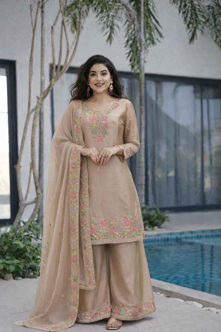 Jimi Choo Fabric Designer Kurta, Palazzo & Dupatta Set