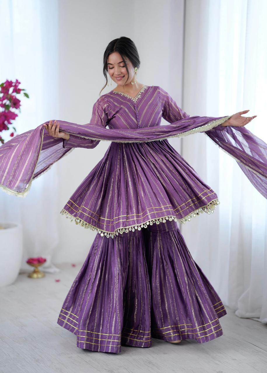 Designer Chanderi Fabric Sharara Set