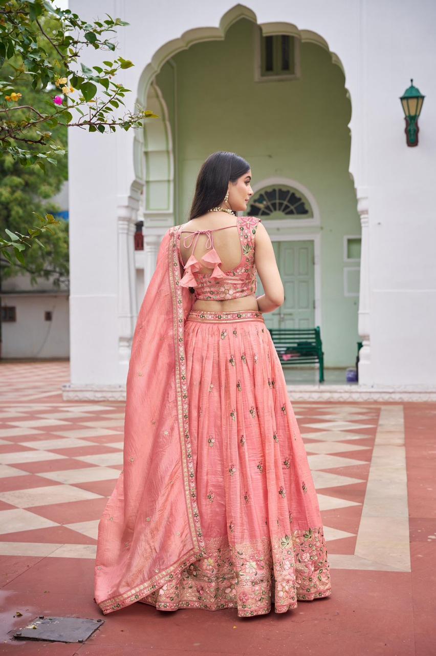 Premium Gold Crush Lehenga Set