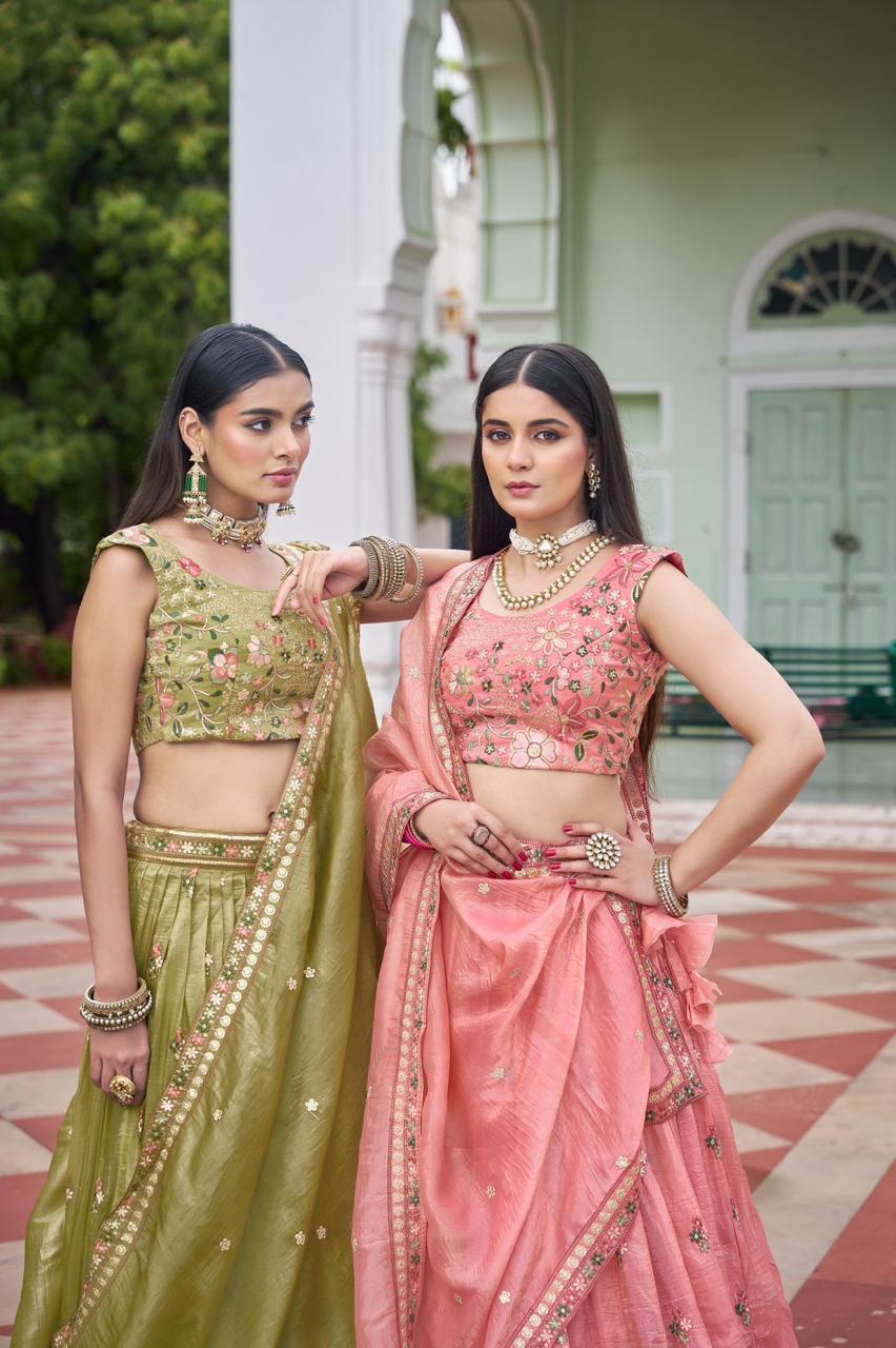 Premium Gold Crush Lehenga Set