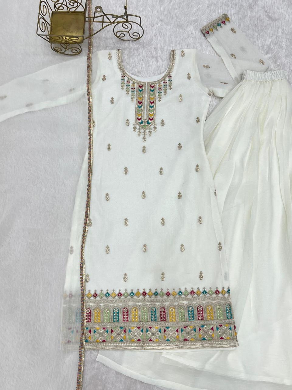 ✨ Pure Crunchy Silk Top Sharara & Dupatta Set ✨