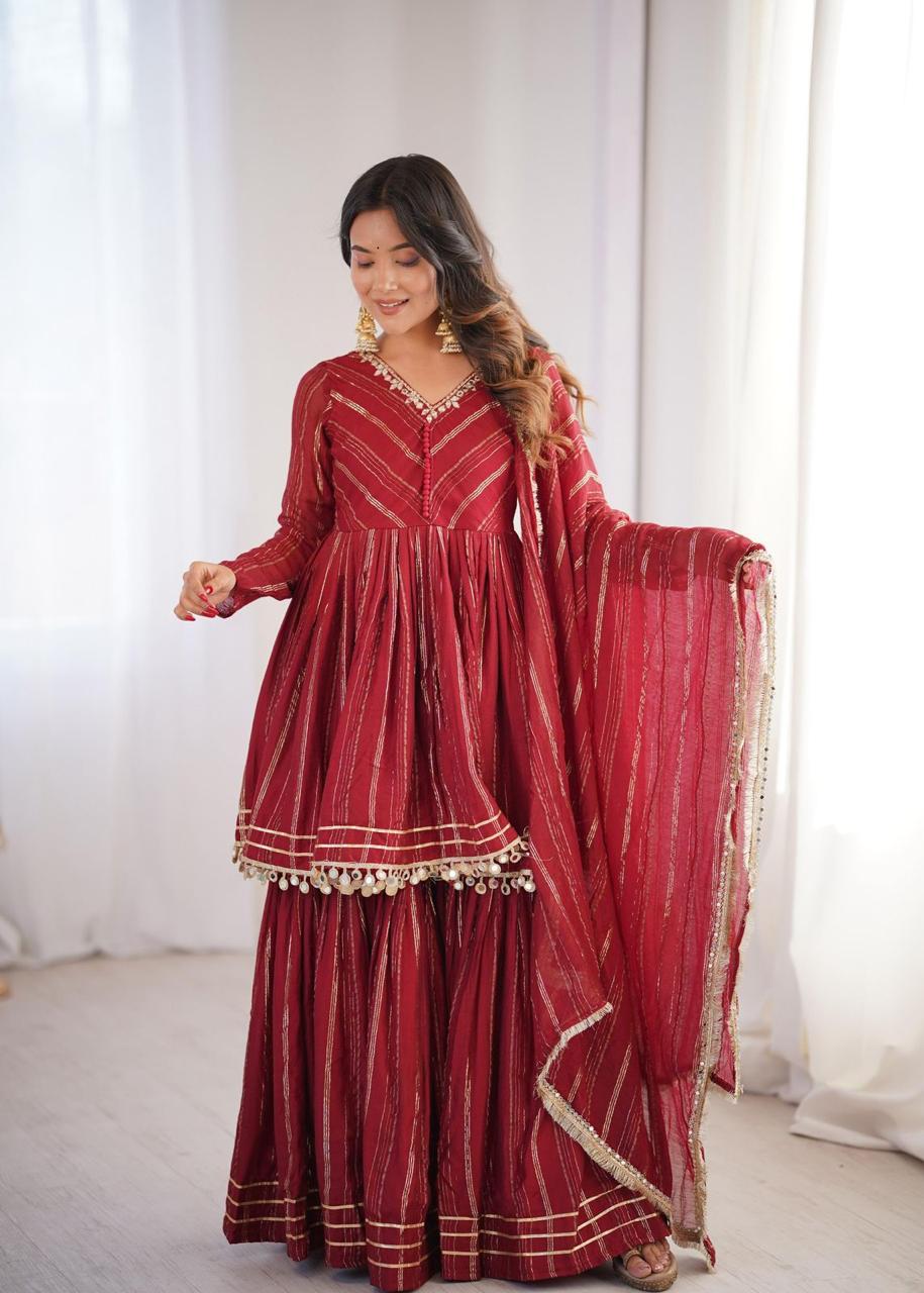 Designer Chanderi Fabric Sharara Set