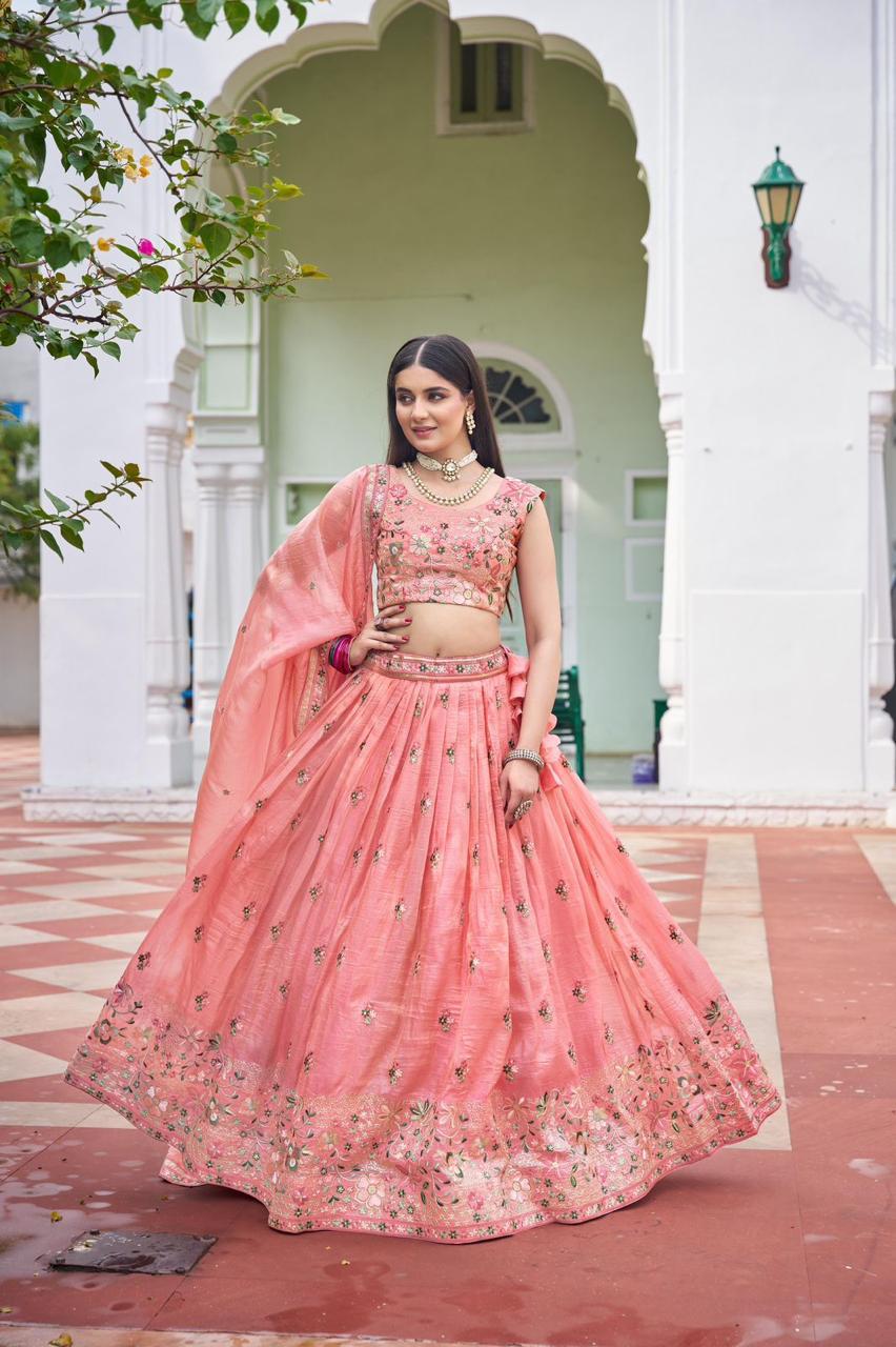 Premium Gold Crush Lehenga Set