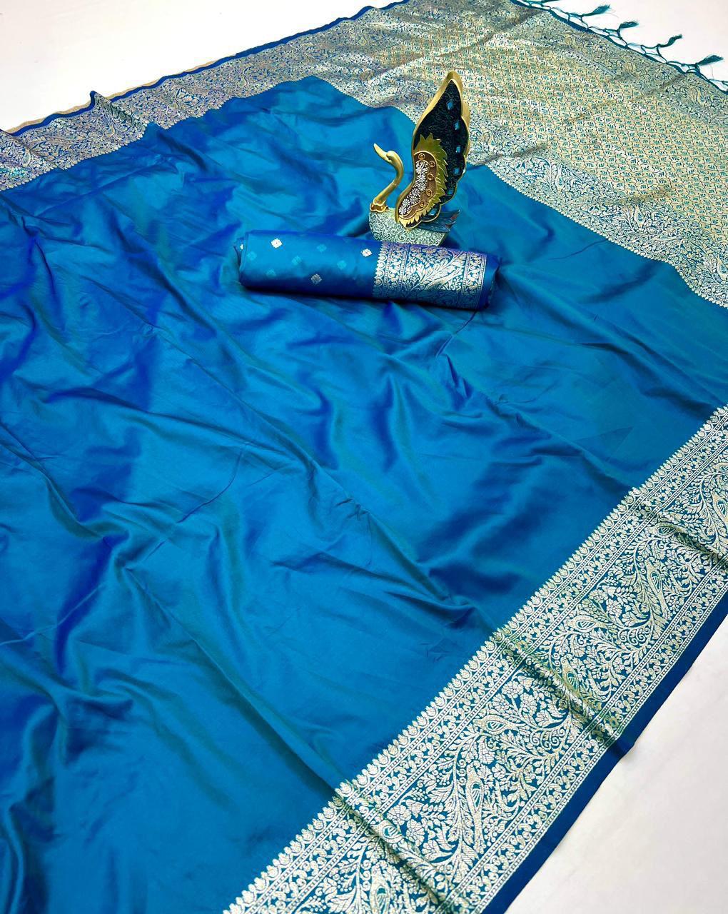 Soft Banarasi Silk Natural Zari Weaving Saree