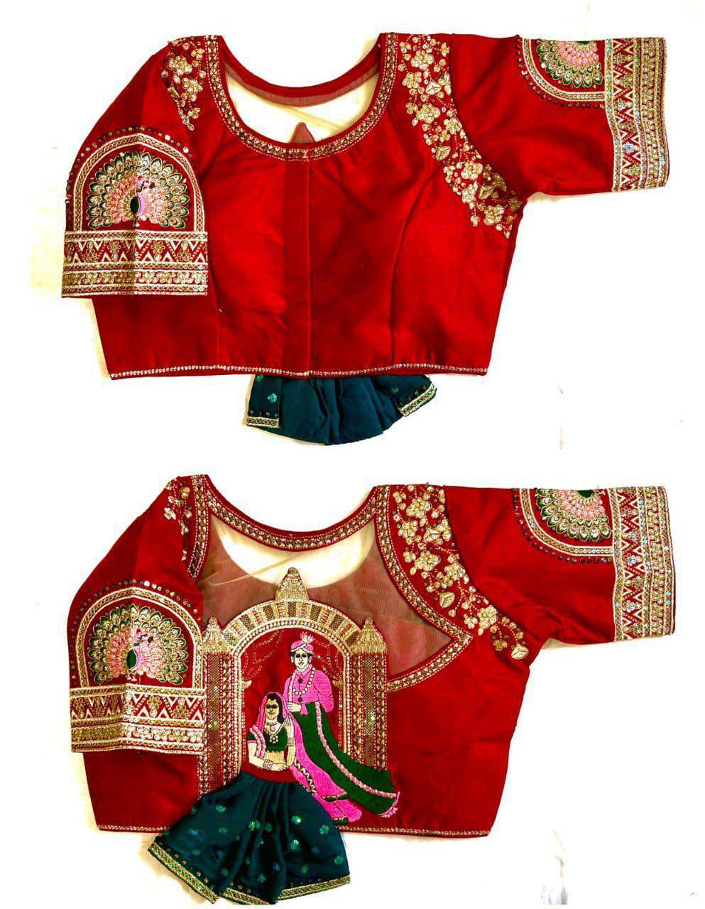 Shining Silk Embroidered Blouse