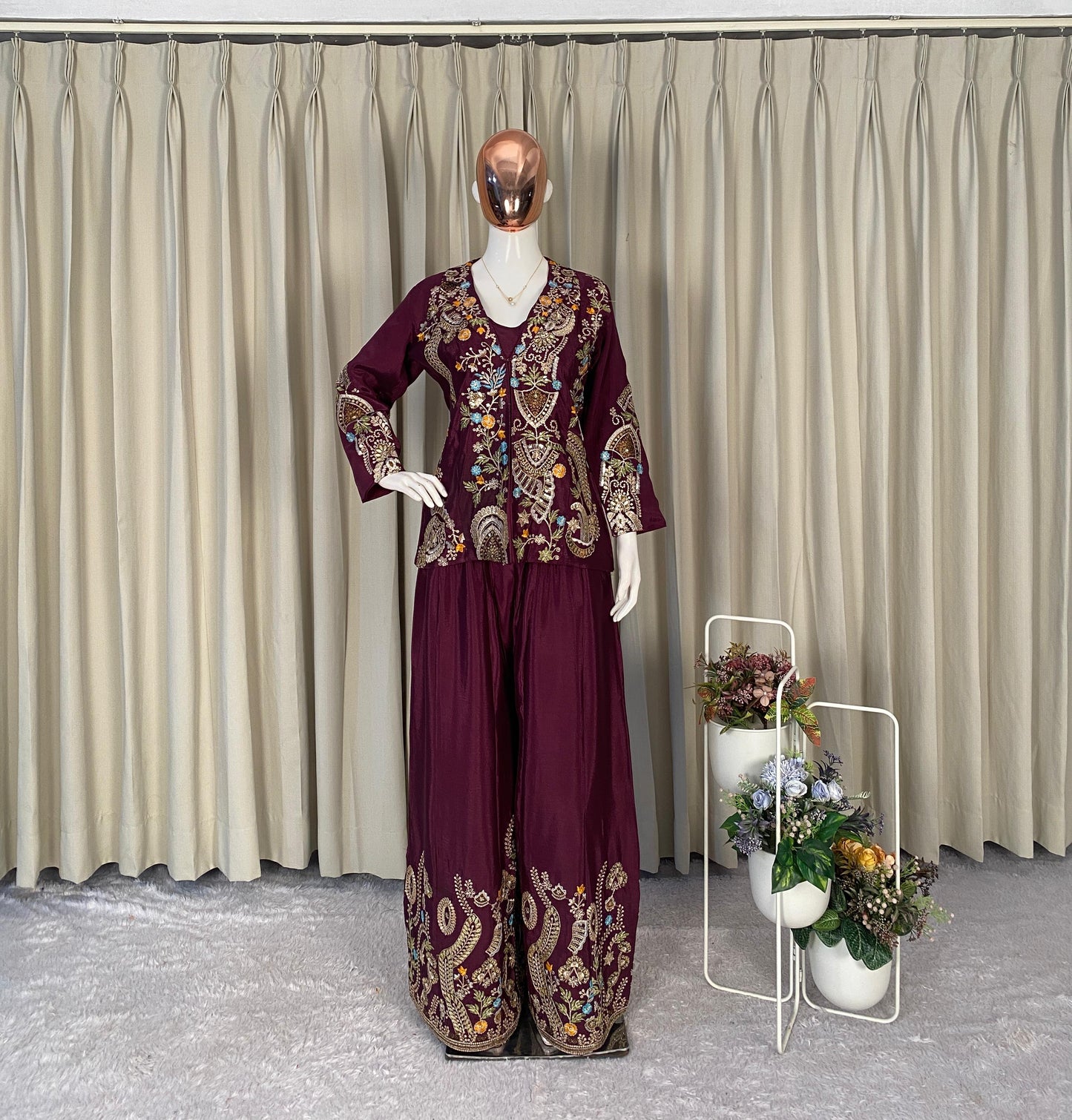 Chinon 3 piece Palazzo Set with Jacket
