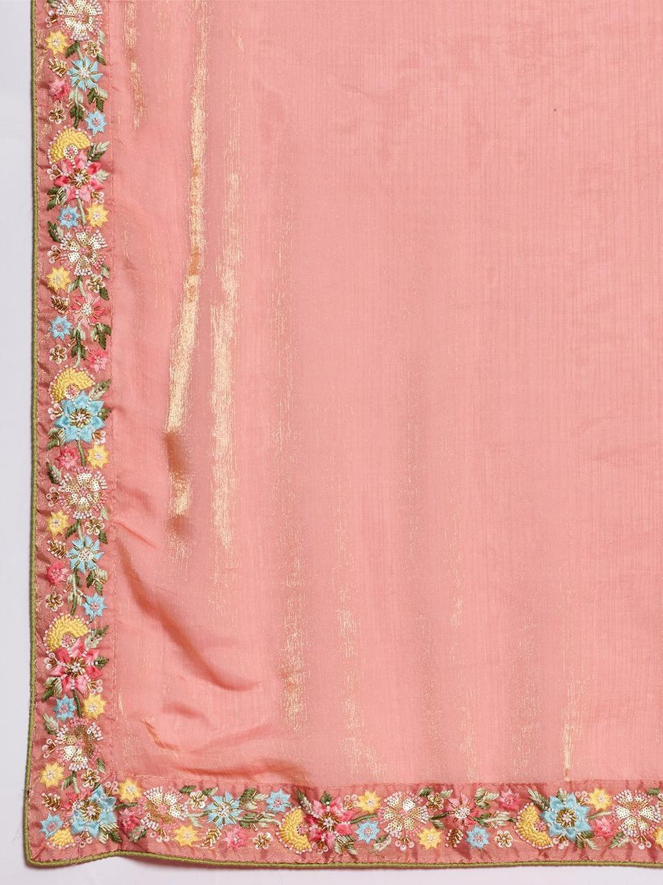 Fendy Chiffon Saree with Beaded and Embroidered Work