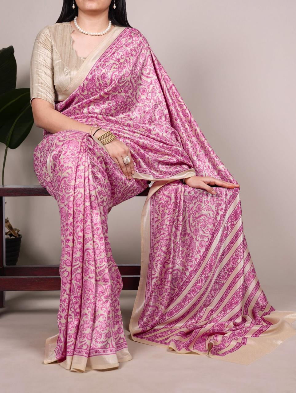 Tussar Silk Printed Saree Collection