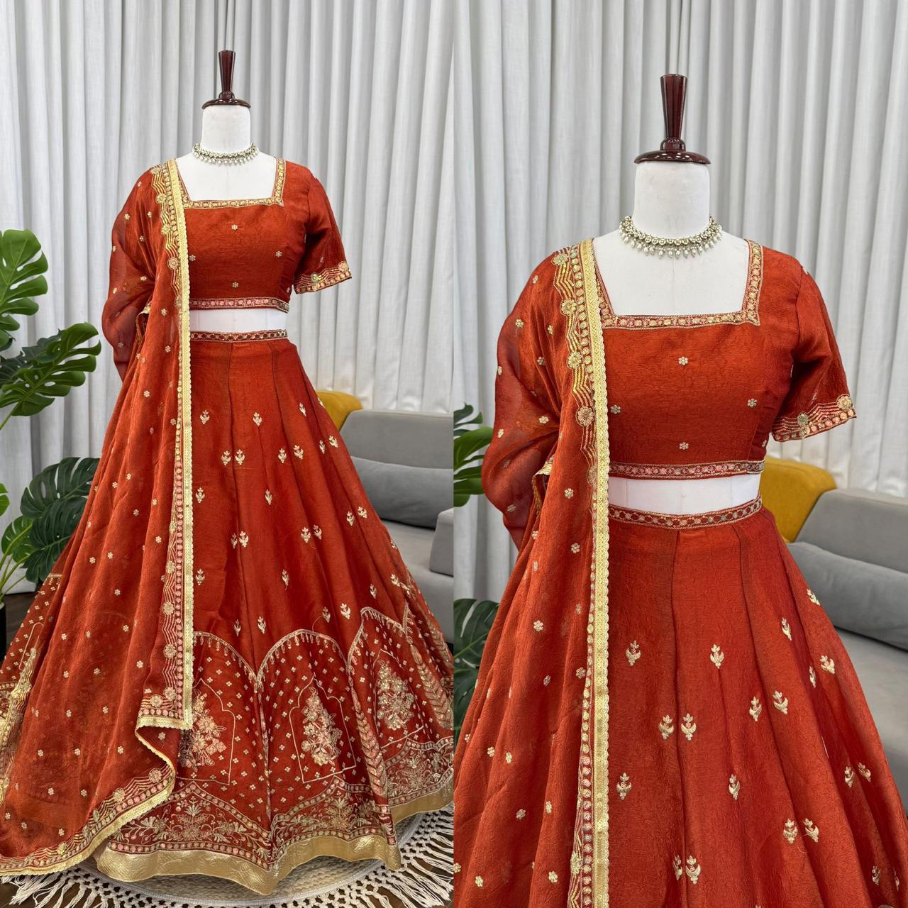 Premium Designer Krishma Silk Lehenga Set with Sequin Thread Work
