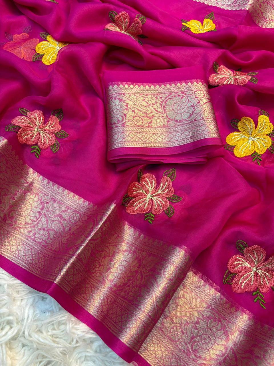 Pure Kanchipuram Organza Saree