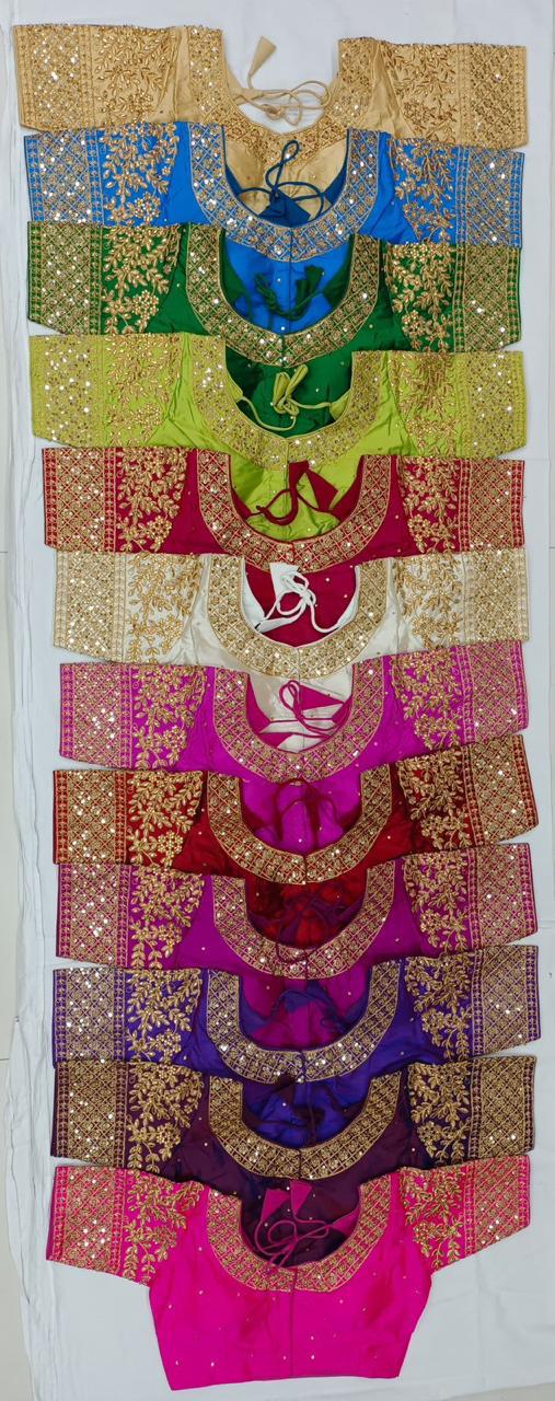 Soft Silk Blouse with rich sequin, thread, jari, and handwork detailing