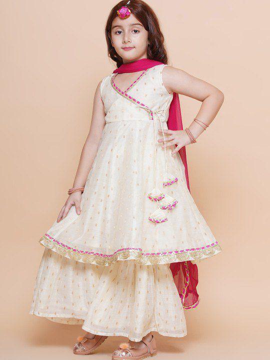 Chanderi Silk Girl Sharara Set