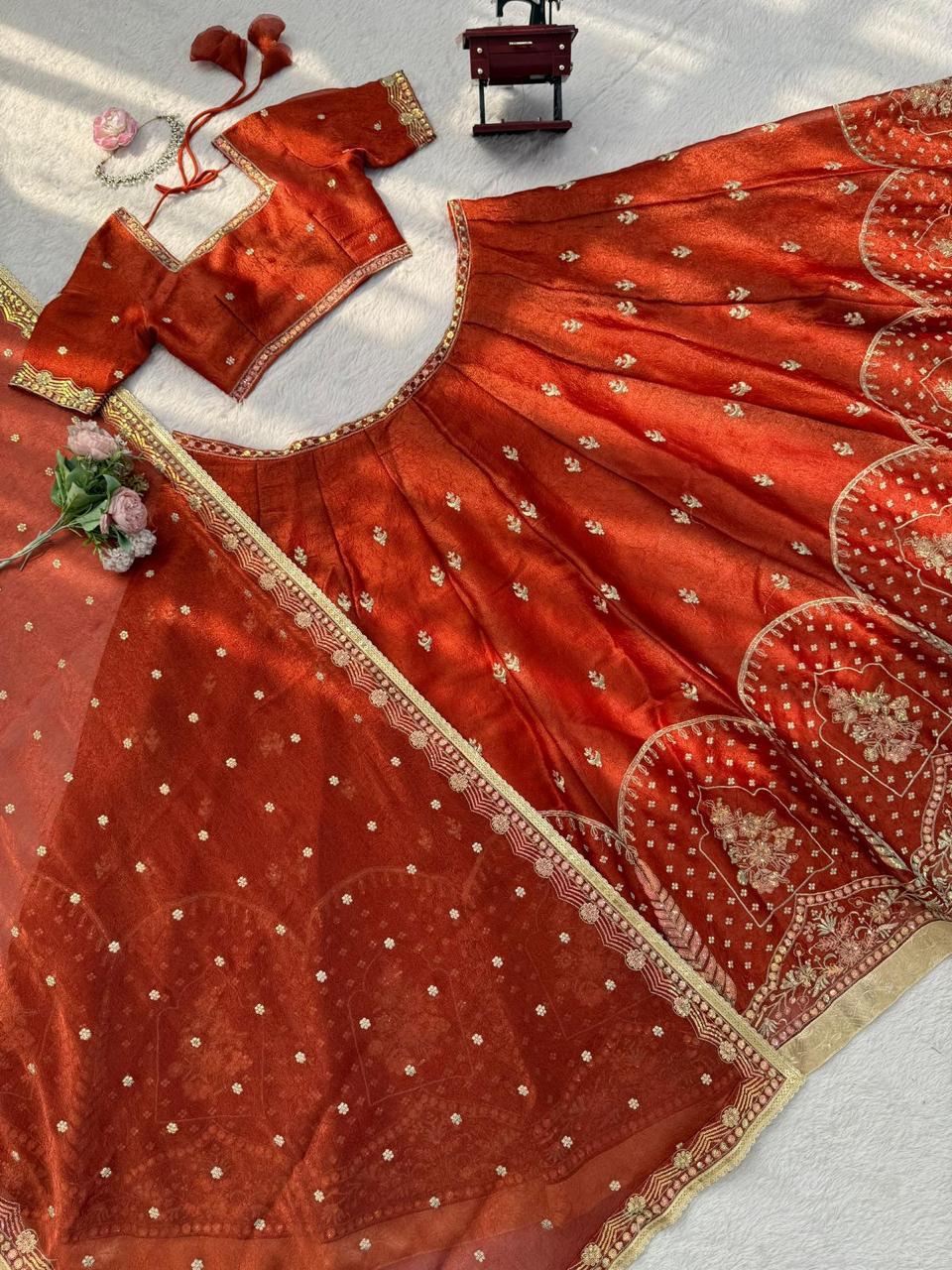 Premium Designer Krishma Silk Lehenga Set with Sequin Thread Work