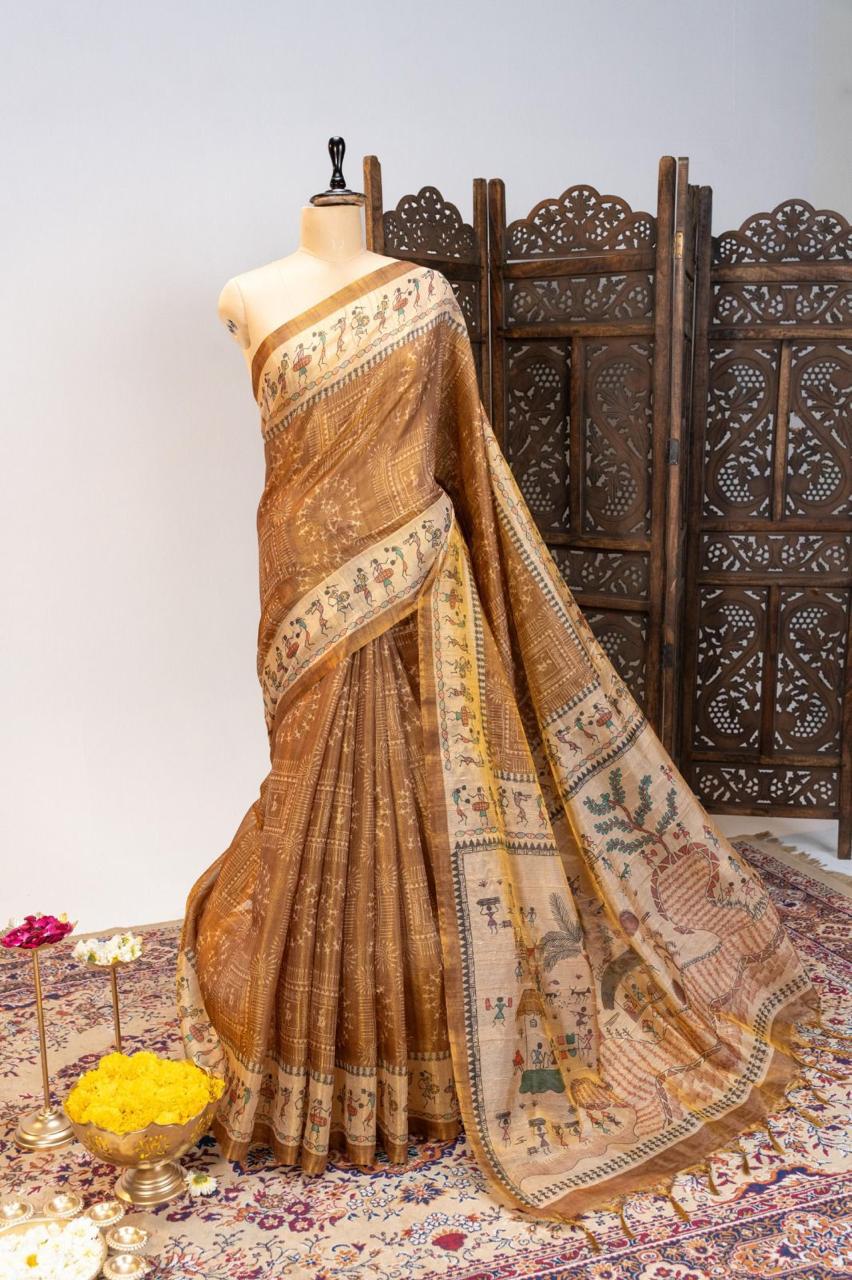 Pure Tissue Tussar Silk Saree