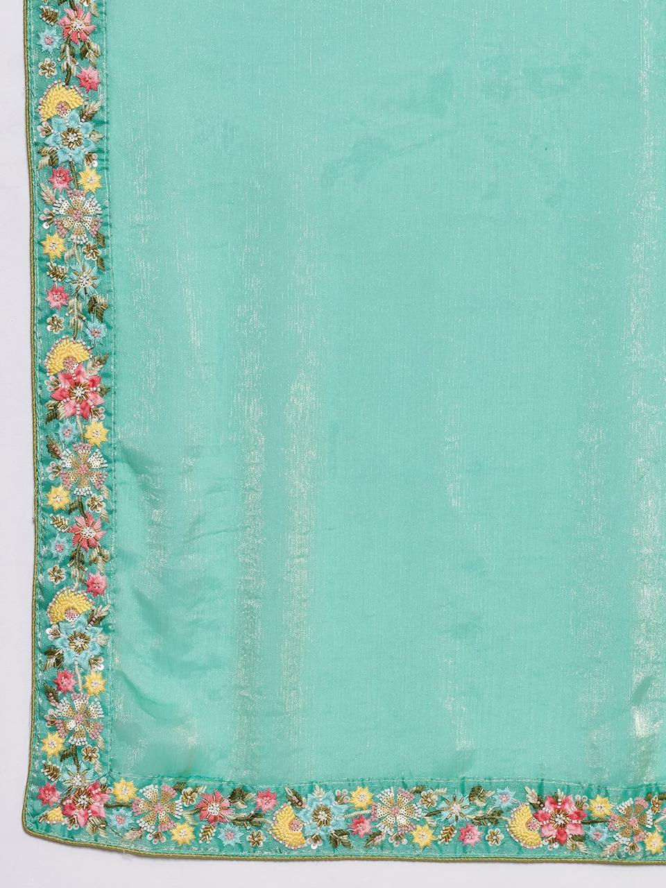 Fendy Chiffon Saree with Beaded and Embroidered Work