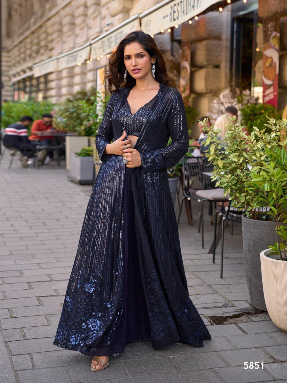 Designer Indo-Western Embroidered Shrug Set