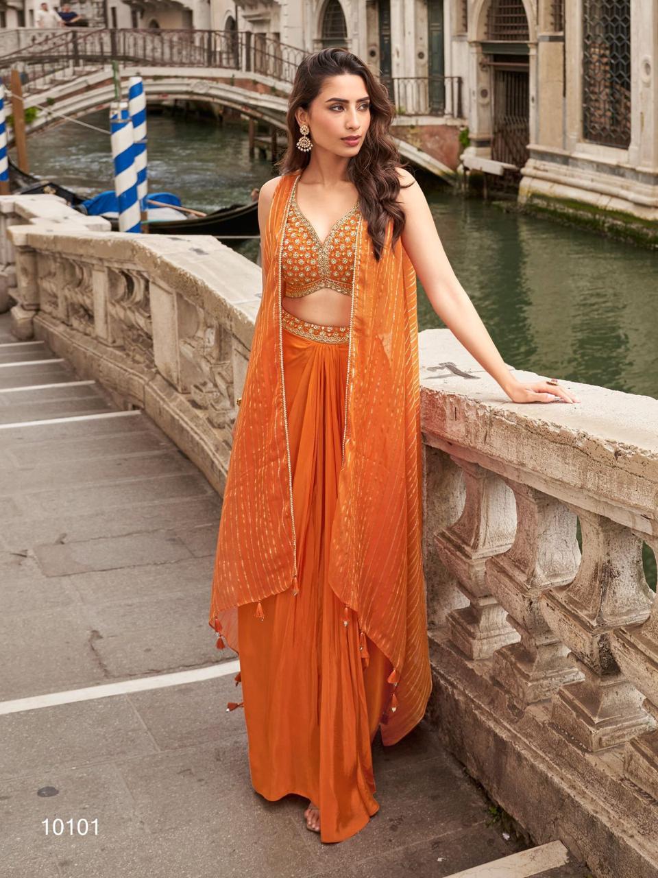 Chinon Indo-Western Set with Shrug Style Duppata