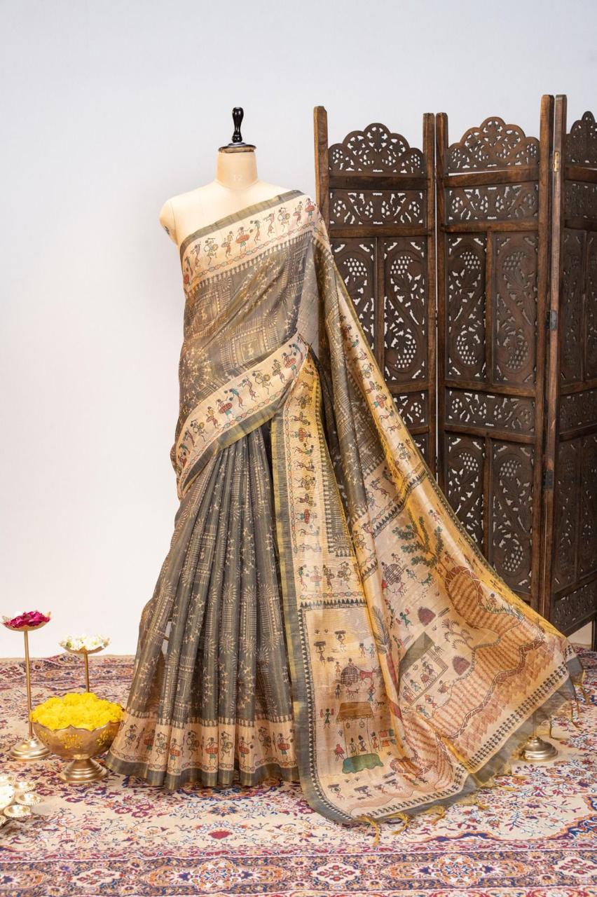 Pure Tissue Tussar Silk Saree